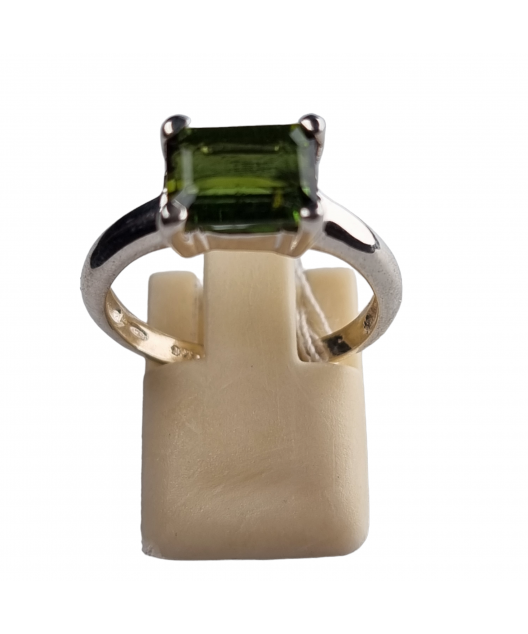 Bague tourmaline verte argent 925 Taille 57