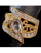 Bague Zirconium Bronze plaqué or Taille 54