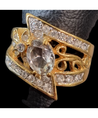 Bague Zirconium Bronze plaqué or Taille 54