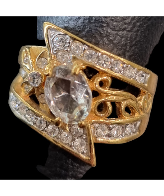 Bague Zirconium Bronze plaqué or Taille 54