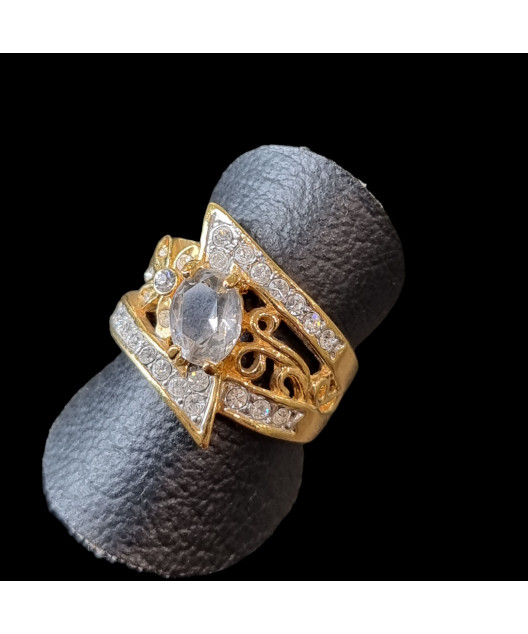 Bague Zirconium Bronze plaqué or Taille 54