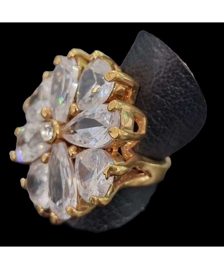 Bague Zirconium Bronze plaqué or Taille 51