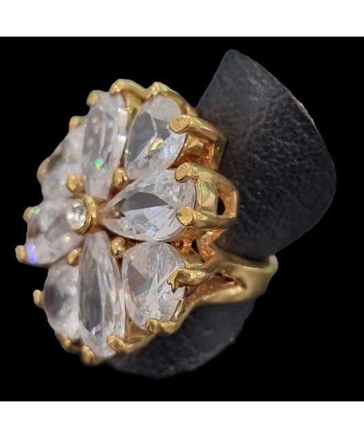 Bague Zirconium Bronze plaqué or Taille 51