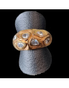 Bague Zirconium Bronze plaqué or Taille 55