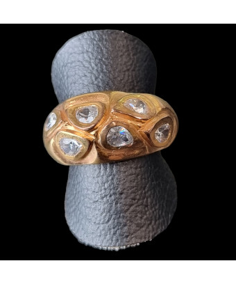 Bague Zirconium Bronze plaqué or Taille 55