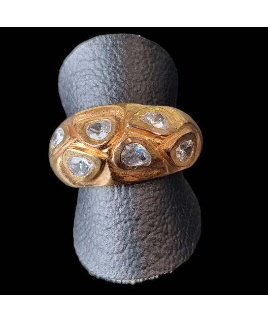 Bague Zirconium Bronze plaqué or Taille 55