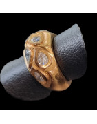 Bague Zirconium Bronze plaqué or Taille 55