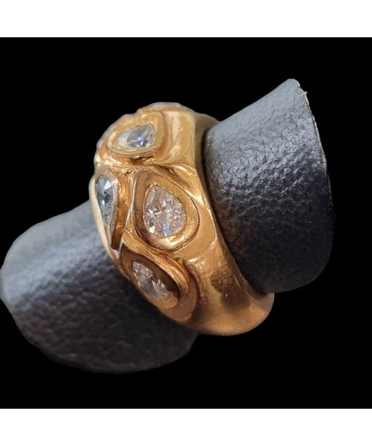 Bague Zirconium Bronze plaqué or Taille 55