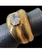 Bague Zirconium Bronze plaqué or Taille 55