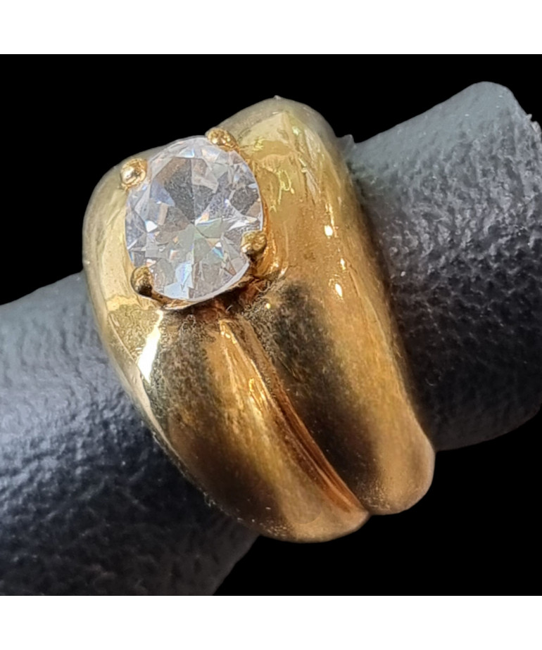 Bague Zirconium Bronze plaqué or Taille 55