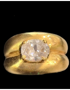 Bague Zirconium Bronze plaqué or Taille 55