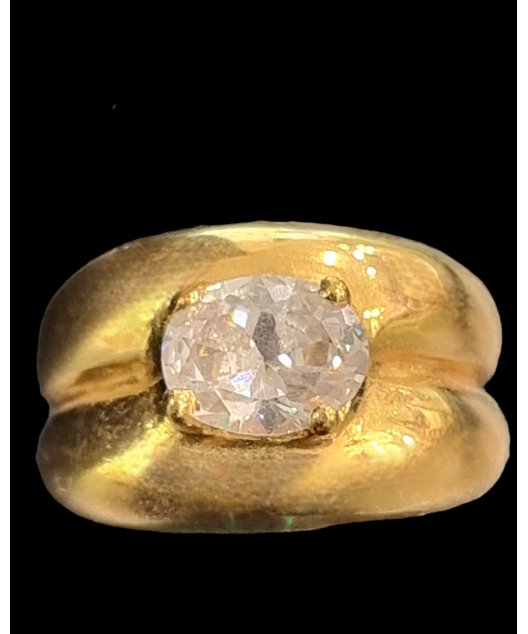 Bague Zirconium Bronze plaqué or Taille 55