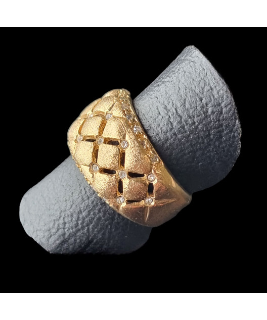 Bague Zirconium Bronze plaqué or Taille 53