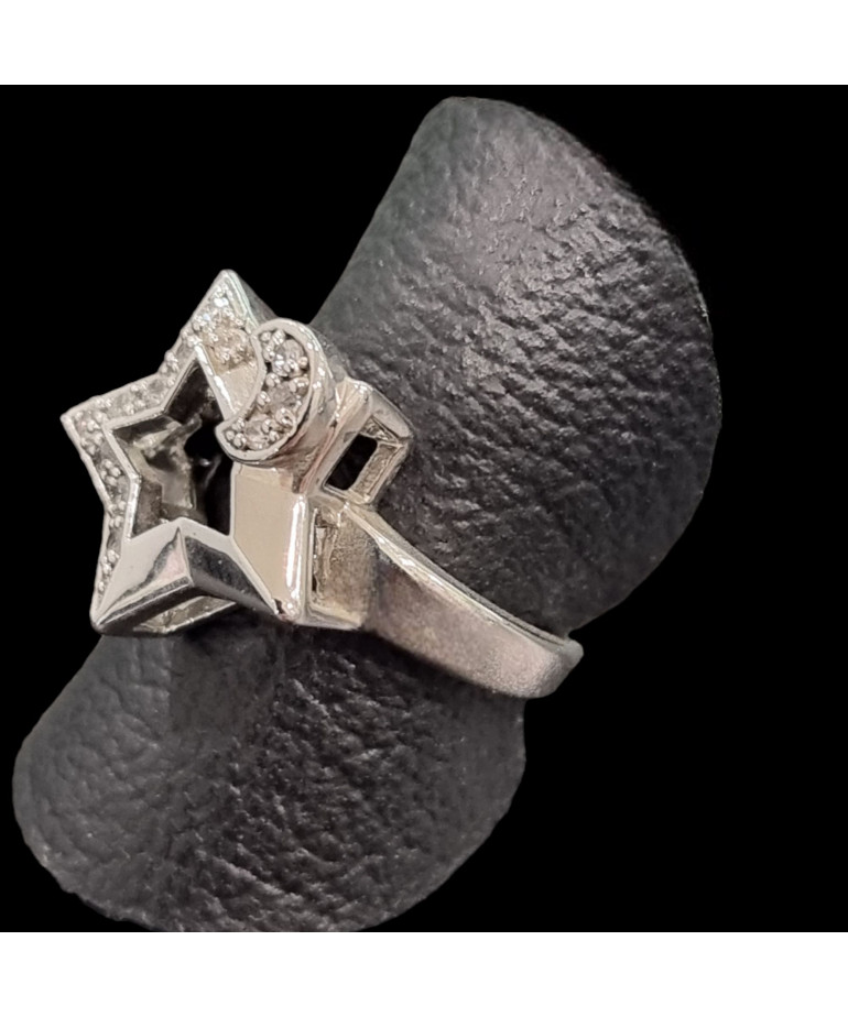 Bague Zirconium Etoile Acier inox Taille 54