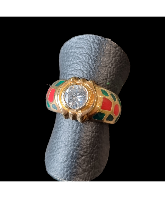 Bague Zirconium Bronze plaqué or Taille 59