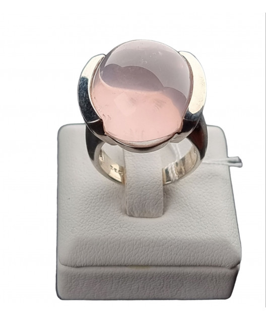 Bague Quartz rose argent 925 Taille 52
