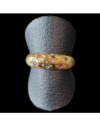 Bague Zirconium Bronze plaqué or Taille 56