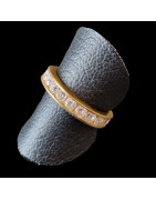 Anneau Zirconium Bronze plaqué or Taille 57