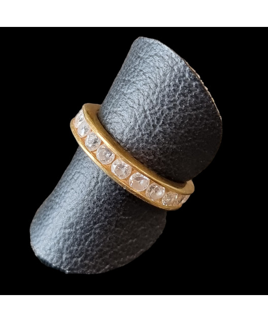 Anneau Zirconium Bronze plaqué or Taille 57