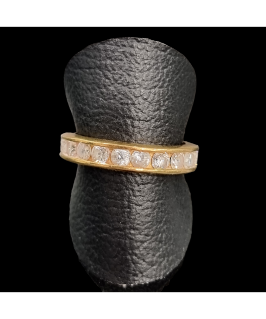 Anneau Zirconium Bronze plaqué or Taille 57