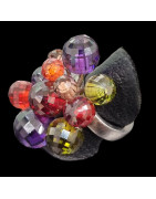 Bague Zirconium multicolore Argent 925 Taille 58