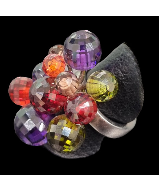 Bague Zirconium multicolore Argent 925 Taille 58