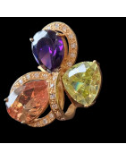 Bague Zirconium Bronze plaqué or Taille 55