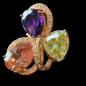 Bague Zirconium Bronze plaqué or Taille 55