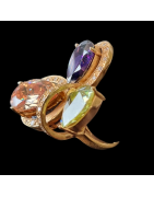 Bague Zirconium Bronze plaqué or Taille 55