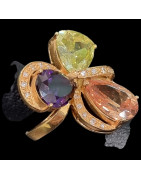 Bague Zirconium Bronze plaqué or Taille 55