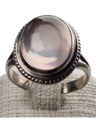Bague Quartz rose argent 925 Taille 58