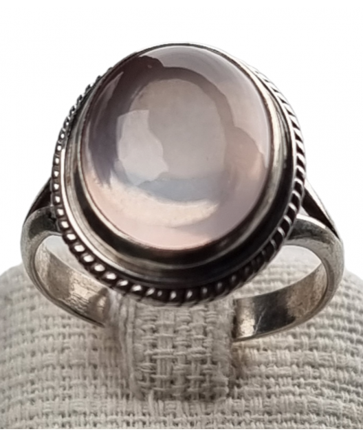 Bague Quartz rose argent 925 Taille 58