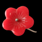 Bague Bakélite Fantaisie Fleur rouge Laiton Taille 52