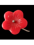 Bague Bakélite Fantaisie Fleur rouge Laiton Taille 52