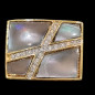 Bague Nacre Swarovski Bronze plaqué or Taille 54