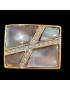 Bague Nacre Swarovski Bronze plaqué or Taille 54