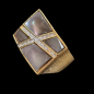 Bague Nacre Swarovski Bronze plaqué or Taille 54