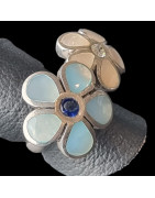 Bague Nacre Fleur Argent 925 Taille 52