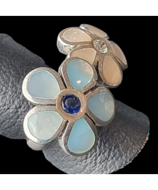 Bague Nacre Fleur Argent 925 Taille 52