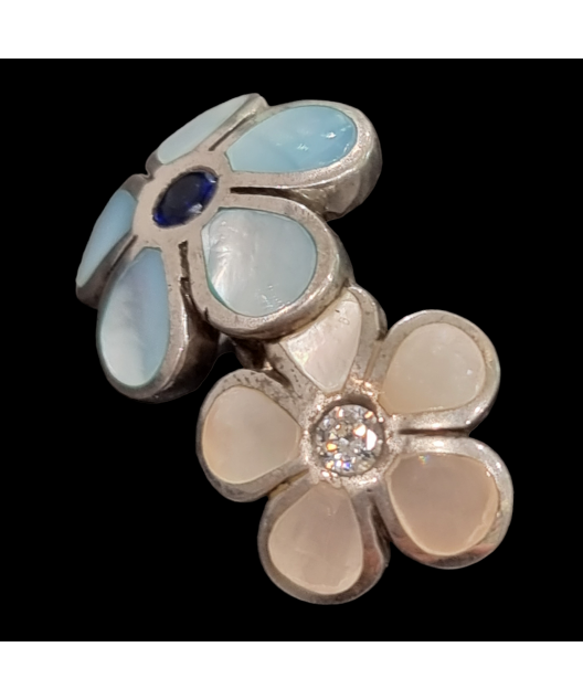 Bague Nacre Fleur Argent 925 Taille 52