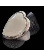 Bague Nacre Cœur Acier inox Taille 51