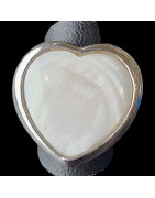 Bague Nacre Cœur Acier inox Taille 51