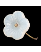 Bague Bakélite Fantaisie Fleur blanche Laiton
