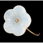 Bague Bakélite Fantaisie Fleur blanche Laiton