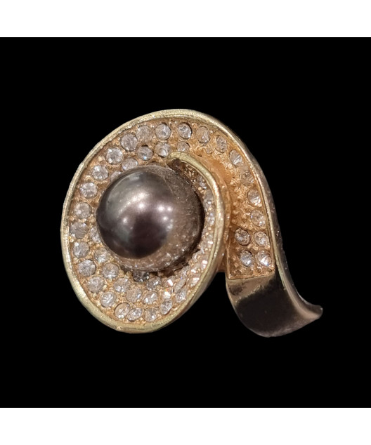 Bague Perle & Swarovski Plaqué or