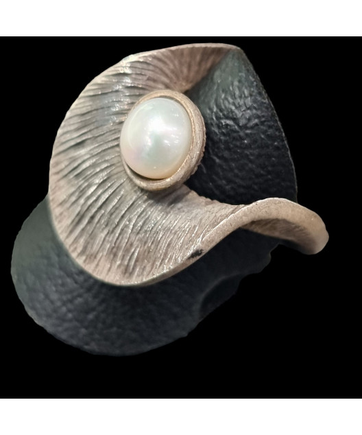 Bague Perle Mabé Argent 925 Taille 60