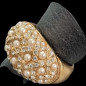 Bague Perles & Zirconium Bronze plaqué or Taille 59