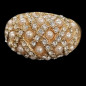 Bague Perles & Zirconium Bronze plaqué or Taille 59
