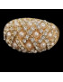 Bague Perles & Zirconium Bronze plaqué or Taille 59