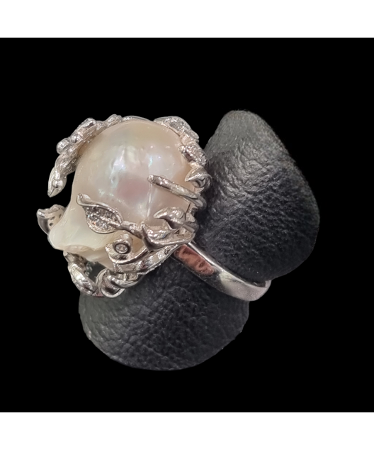 Bague Perle Argent 925 Taille 57